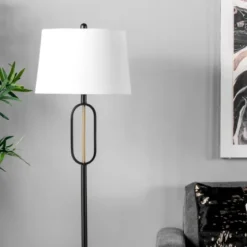 Black Metal Oval Gold Center Floor Lamp-Kirkland's Home Best