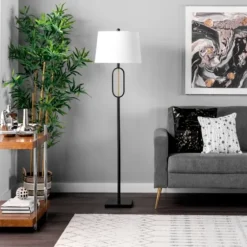 Black Metal Oval Gold Center Floor Lamp-Kirkland's Home Best