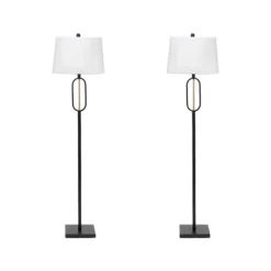 Black Metal Oval Gold Center Floor Lamp-Kirkland's Home Best