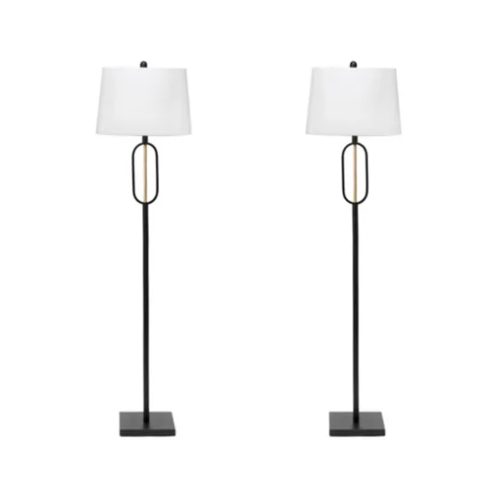 Black Metal Oval Gold Center Floor Lamp-Kirkland's Home Best