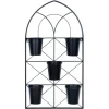 Black Metal Panel 5-Pot Wall Planter-Kirkland's Home Best Sale