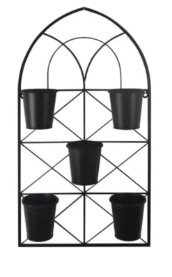 Black Metal Panel 5-Pot Wall Planter-Kirkland's Home Best Sale