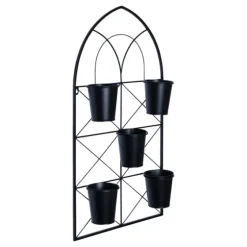 Black Metal Panel 5-Pot Wall Planter-Kirkland's Home Best Sale