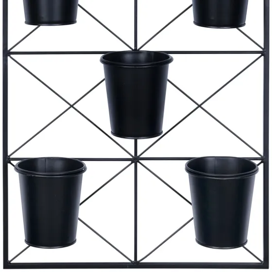 Black Metal Panel 5-Pot Wall Planter-Kirkland's Home Best Sale