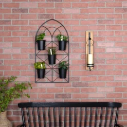 Black Metal Panel 5-Pot Wall Planter-Kirkland's Home Best Sale