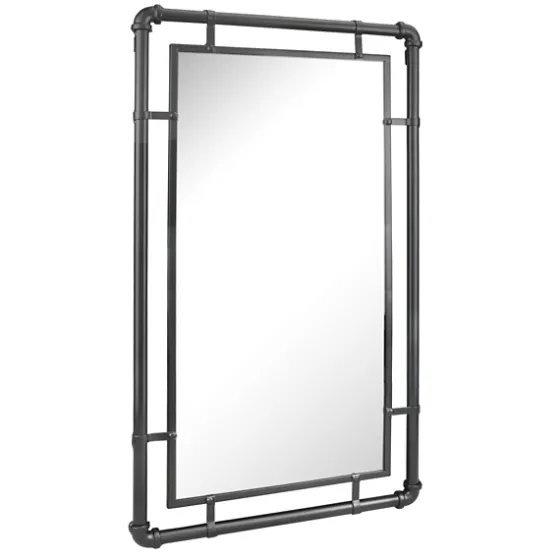 Black Metal Pipe Connected Mirror-Kirkland's Home Discount