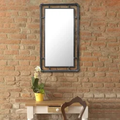 Black Metal Pipe Connected Mirror-Kirkland's Home Discount