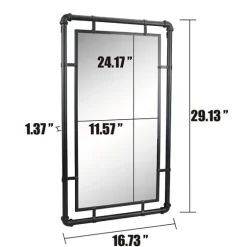 Black Metal Pipe Connected Mirror-Kirkland's Home Discount