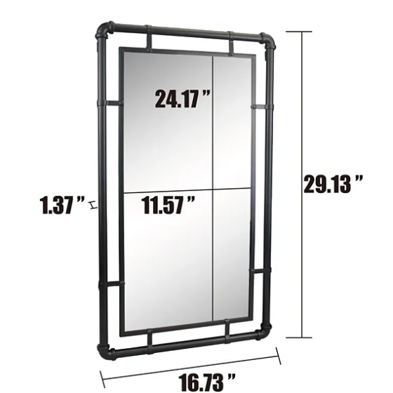 Black Metal Pipe Connected Mirror-Kirkland's Home Discount