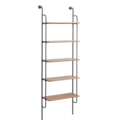 Black Metal Pipe Frame Brown Wood Wall Shelf-Kirkland's Home Flash Sale