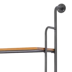 Black Metal Pipe Frame Brown Wood Wall Shelf-Kirkland's Home Flash Sale