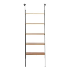 Black Metal Pipe Frame Brown Wood Wall Shelf-Kirkland's Home Flash Sale