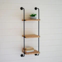 Black Metal Pipe Three-Tier Wall Mounted Shelf-Kirkland's Home Best