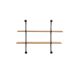 Black Metal Pipe Two-Tier Wall Mounted Shelf-Kirkland's Home Store