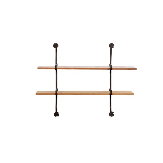 Black Metal Pipe Two-Tier Wall Mounted Shelf-Kirkland's Home Store