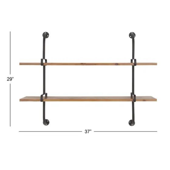 Black Metal Pipe Two-Tier Wall Mounted Shelf-Kirkland's Home Store