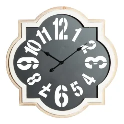 Black Metal Quatrefoil Farmhouse Wall Clock-Kirkland's Home Online