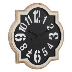 Black Metal Quatrefoil Farmhouse Wall Clock-Kirkland's Home Online