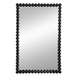 Black Metal Rectangle Beaded Wall Mirror-Kirkland's Home Discount