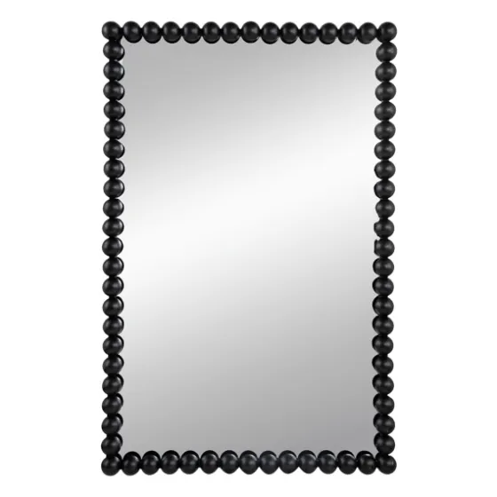 Black Metal Rectangle Beaded Wall Mirror-Kirkland's Home Discount