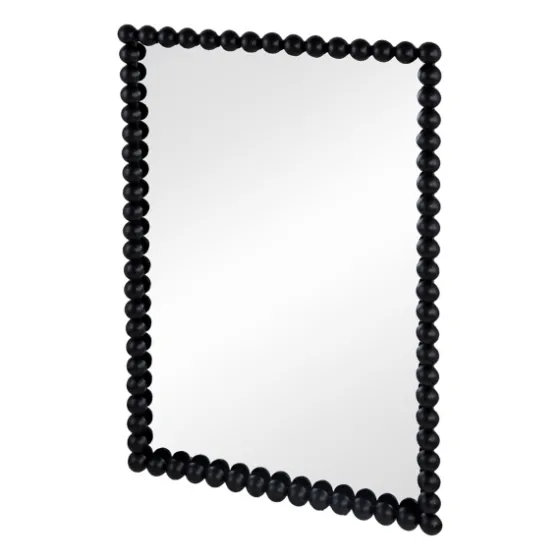 Black Metal Rectangle Beaded Wall Mirror-Kirkland's Home Discount
