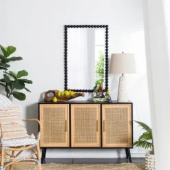 Black Metal Rectangle Beaded Wall Mirror-Kirkland's Home Discount