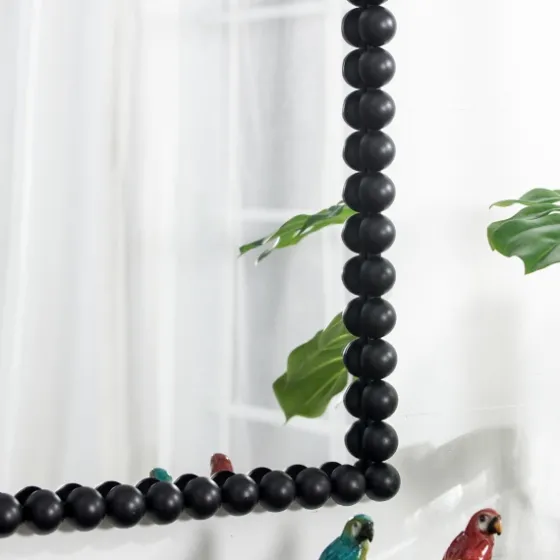 Black Metal Rectangle Beaded Wall Mirror-Kirkland's Home Discount
