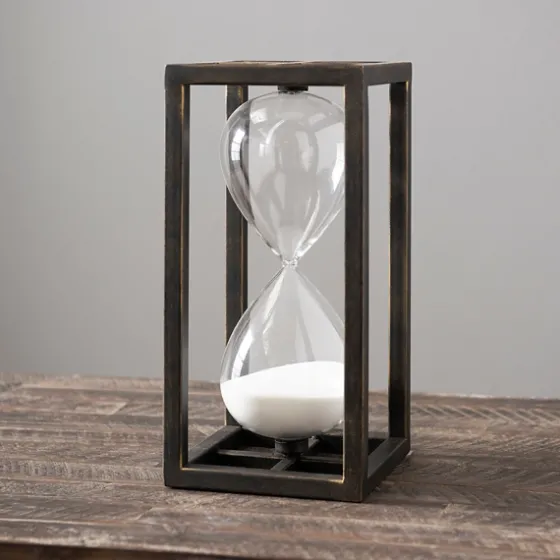 Black Metal Rectangle Hourglass, 12 In.-Kirkland's Home Shop