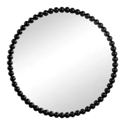 Black Metal Round Beaded Wall Mirror-Kirkland's Home Best
