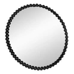 Black Metal Round Beaded Wall Mirror-Kirkland's Home Best