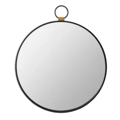 Black Metal Round Top Loop Wall Mirror-Kirkland's Home Fashion