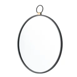 Black Metal Round Top Loop Wall Mirror-Kirkland's Home Fashion