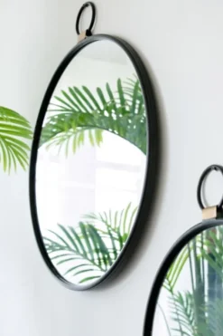 Black Metal Round Top Loop Wall Mirror-Kirkland's Home Fashion