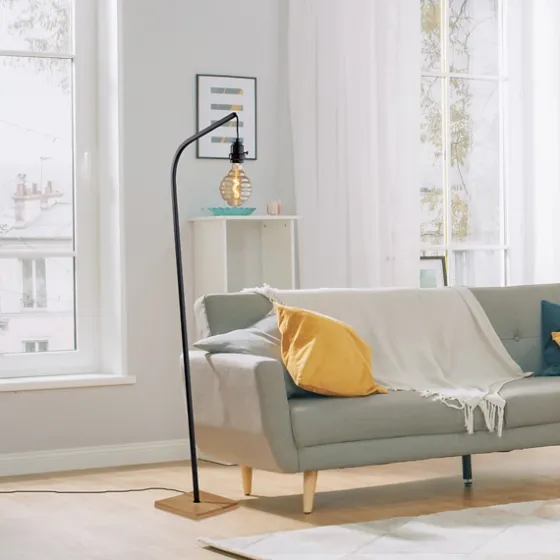 Black Metal Textured Edison Floor Lamp-Kirkland's Home Best Sale