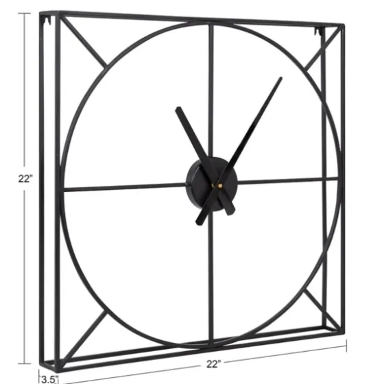 Black Metal Willet Wall Clock-Kirkland's Home Clearance