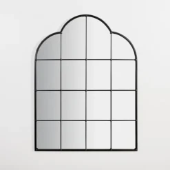 Black Metal Windowpane Arched Wall Mirror-Kirkland's Home Cheap