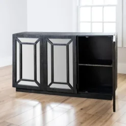 Black Mirrored 3-Door Sideboard-Kirkland's Home Hot