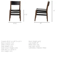 Black Modern Mango Wood Blocky Dining Chair-Kirkland's Home New