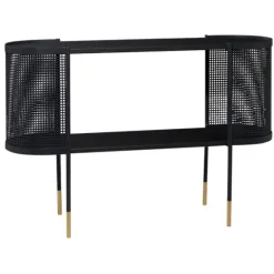 Black Modern Oval Perforated Console Table-Kirkland's Home Sale