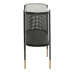 Black Modern Oval Perforated Console Table-Kirkland's Home Sale