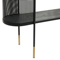 Black Modern Oval Perforated Console Table-Kirkland's Home Sale