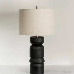 Black Modern Ridge Table Lamp-Kirkland's Home Discount