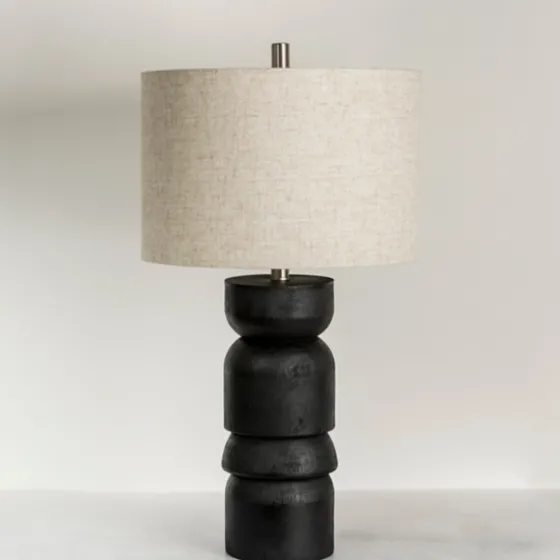 Black Modern Ridge Table Lamp-Kirkland's Home Discount