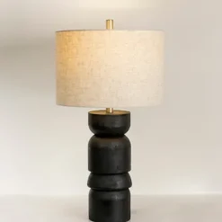 Black Modern Ridge Table Lamp-Kirkland's Home Discount