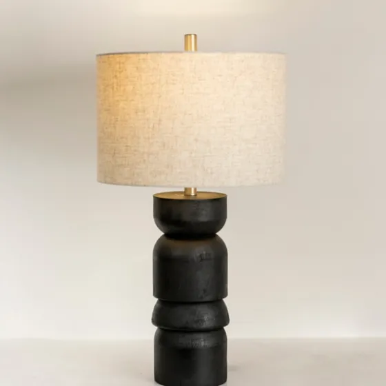 Black Modern Ridge Table Lamp-Kirkland's Home Discount
