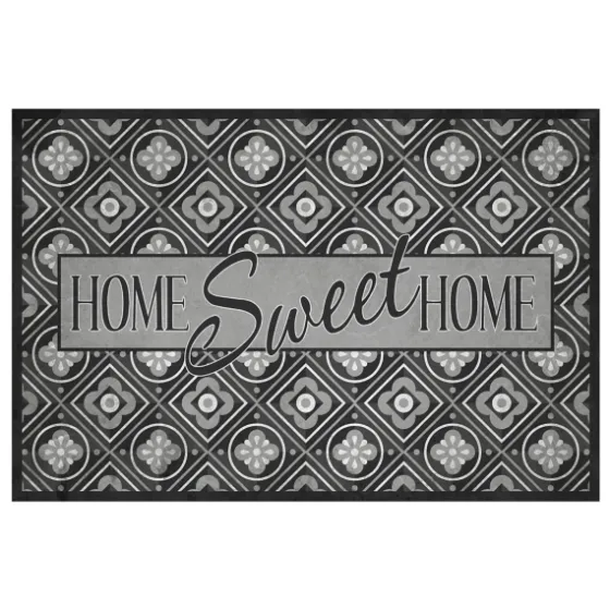 Black Mosaic Home Sweet Home Floor Mat, 24X36-Kirkland's Home Sale