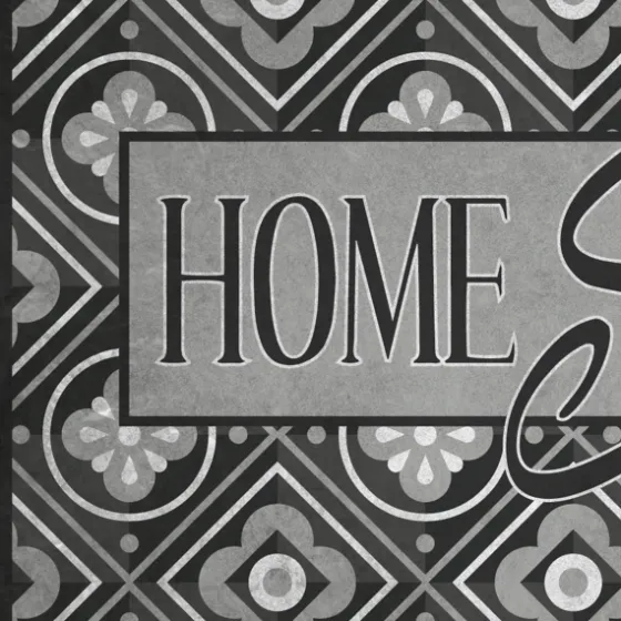 Black Mosaic Home Sweet Home Floor Mat, 24X36-Kirkland's Home Sale