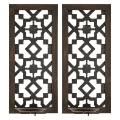 Black Ornate Laser Cut Sconces, Set Of 2-Kirkland's Home Discount