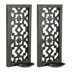 Black Ornate Laser Cut Sconces, Set Of 2-Kirkland's Home Discount