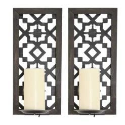 Black Ornate Laser Cut Sconces, Set Of 2-Kirkland's Home Discount